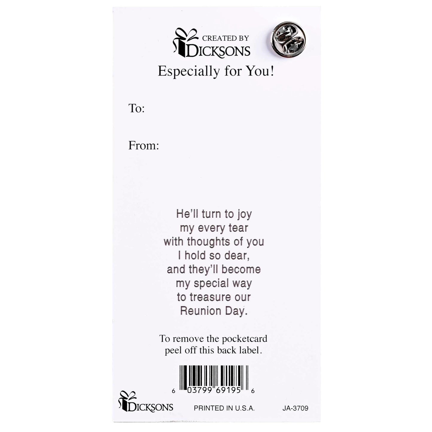 The Reunion Heart lapel pin