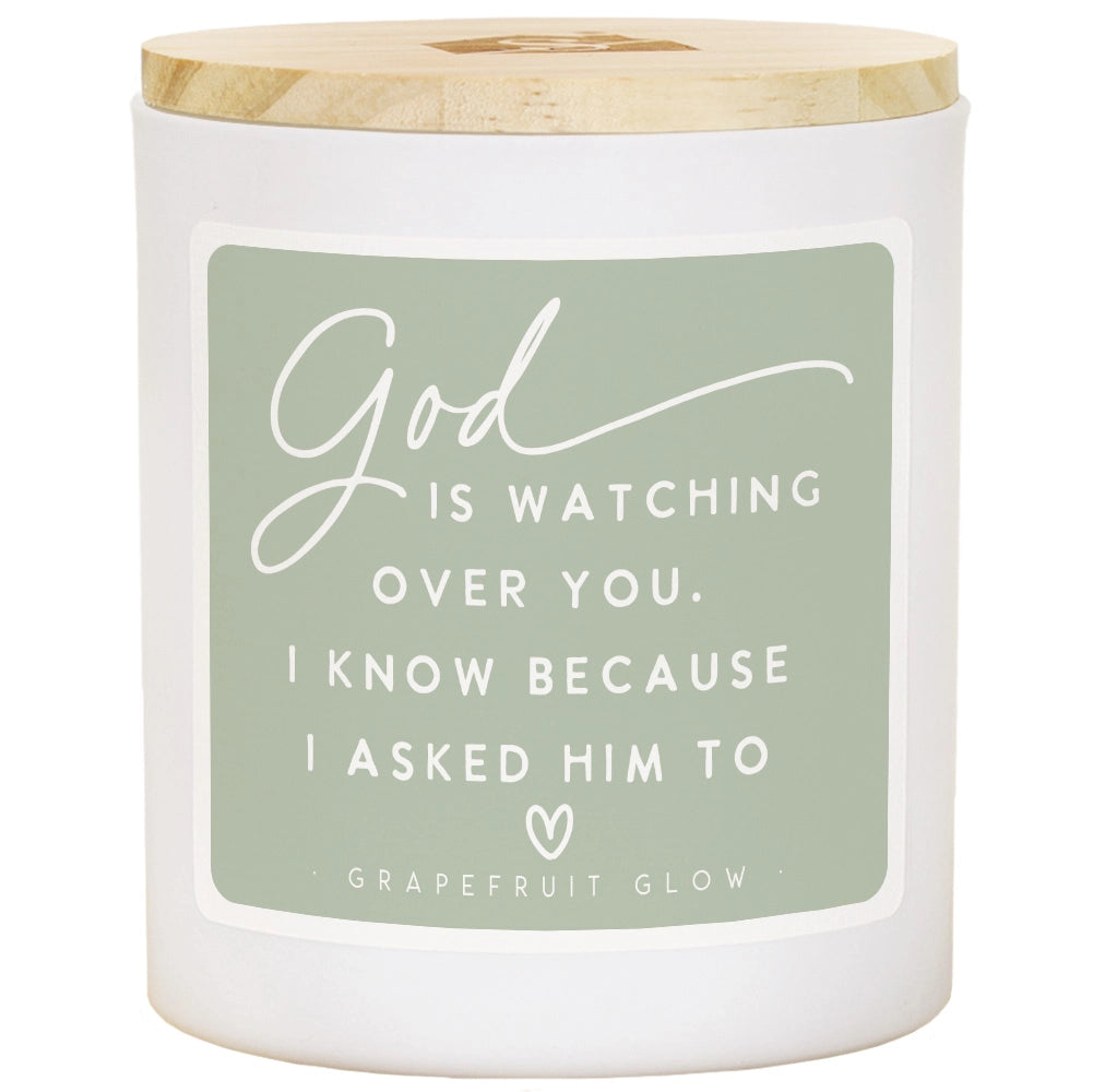 Candle "God is watching over you"