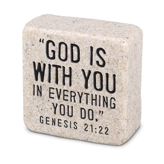 Scripture Stone "God is With You"