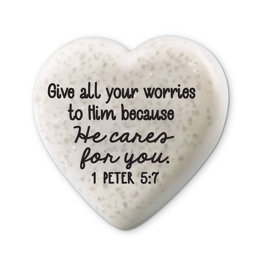 Heart Stone "Give all your worries to Him"