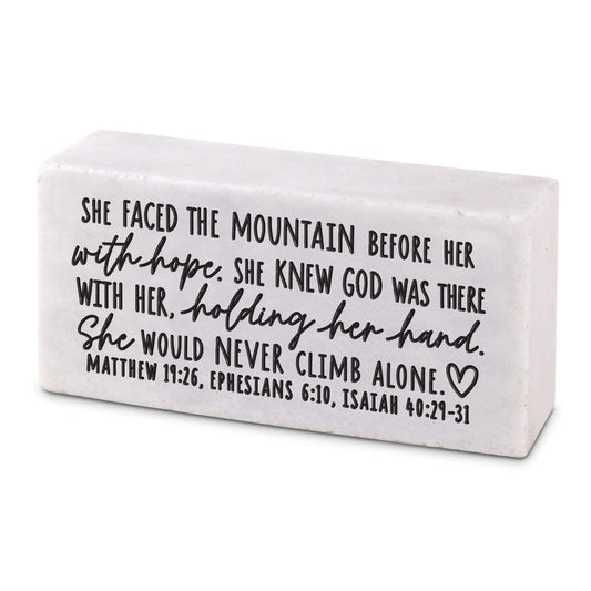 She faced the mountain - Scripture block