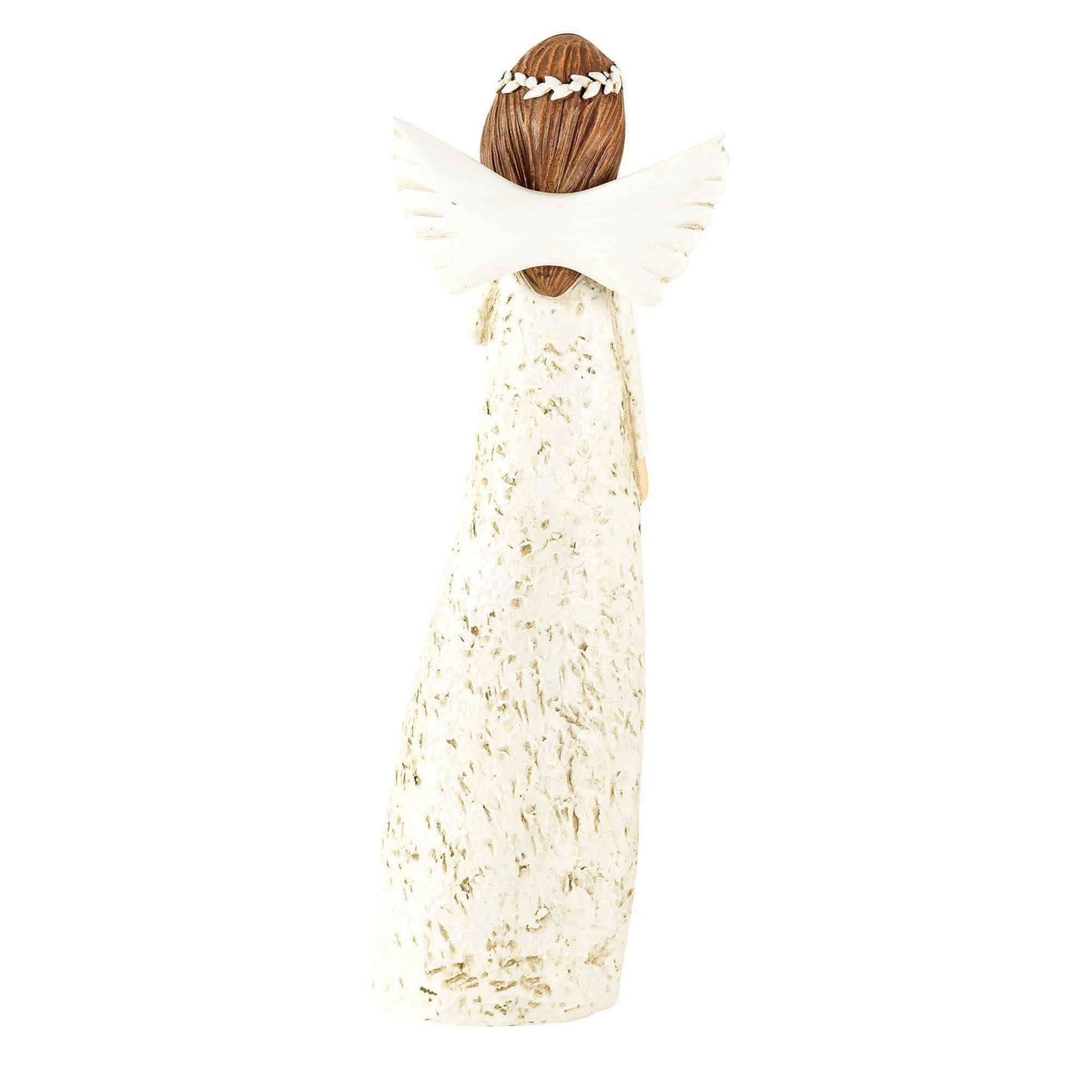 Ivory Resin Angel Figurine with Hand On Heart