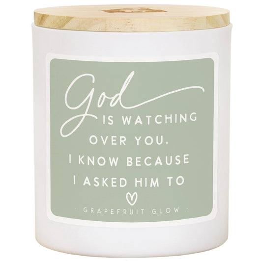 Candle "God is watching over you"